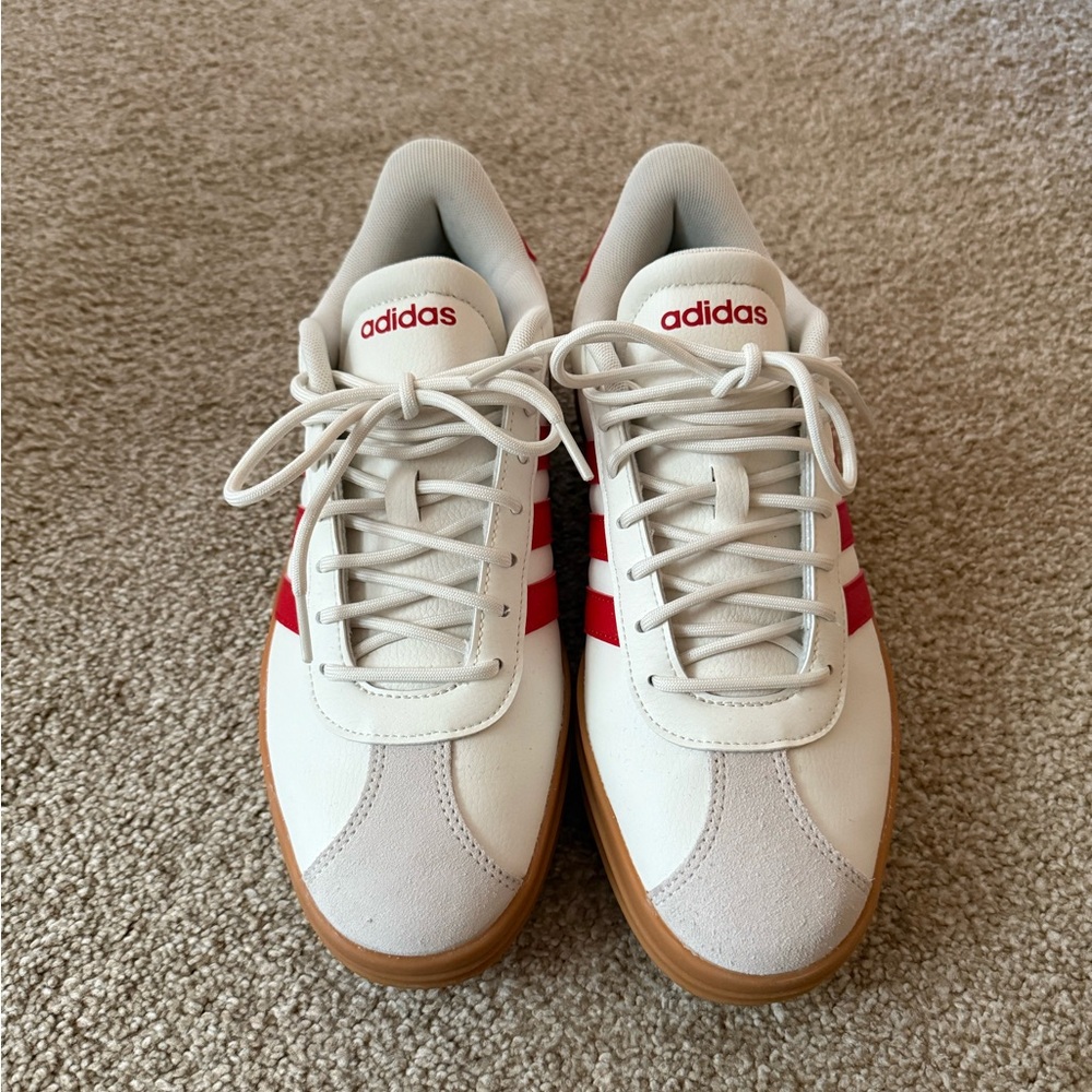 Adidas White and Red Sneakers NWOT